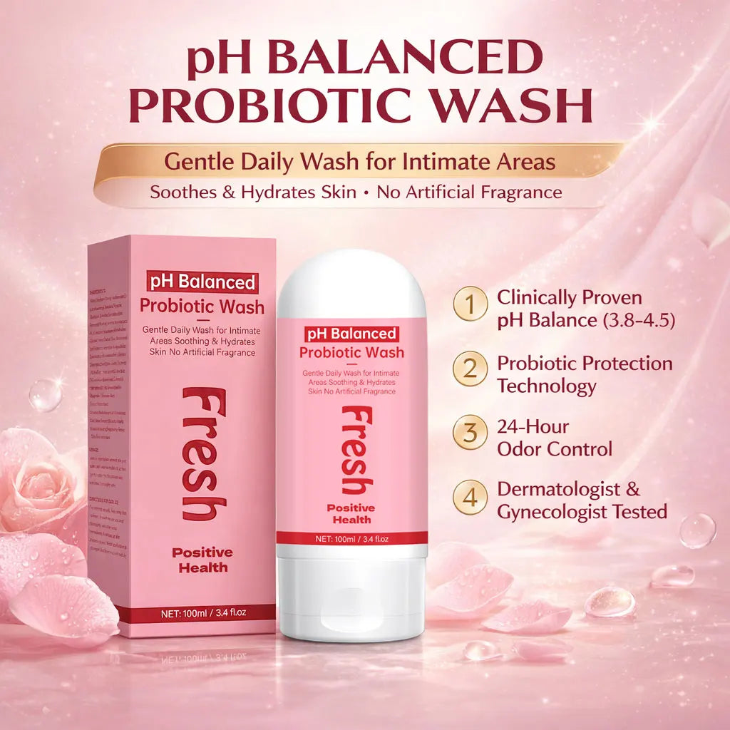 pH Balanced Probiotic Wash Odor Control, pH Balance, Dryness & Support for Intimate Areas Probiotics & Lactic Acid ,100ml