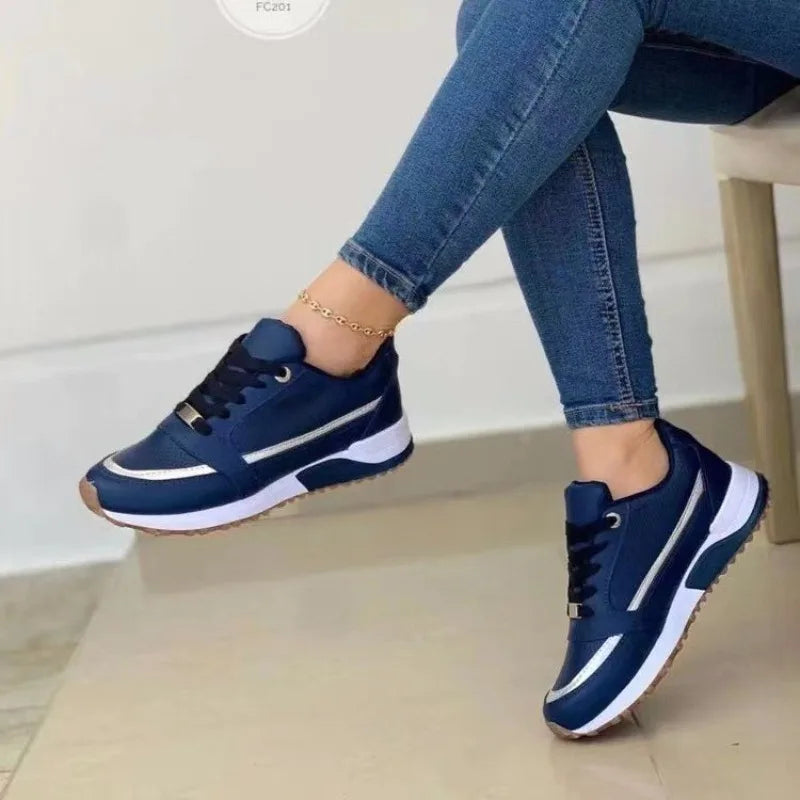 2026 Women's Mesh Sneakers Patchwork Lace Up Flat Shoes for Women Lightweight Female Shoes Classic Versatile