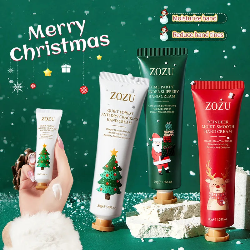 5pcs/Set ZOZU Christmas Hand Cream Sets Moisturizing Refreshing Handcream Nourishing Beauty Hands Creams Skin Care Products