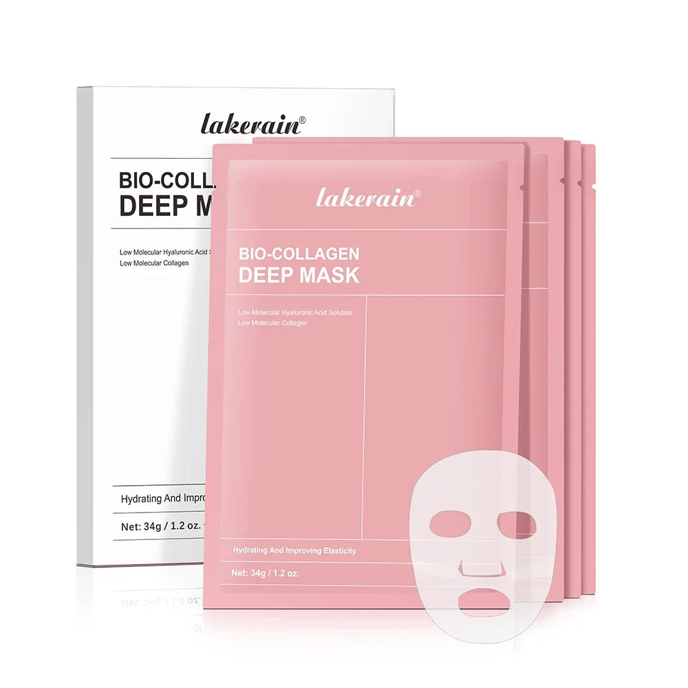 4pcs Bio-Collagen Deep Face Mask Overnight Mask Moisturizing Improvement Pore Brightening Face Firming Skincare