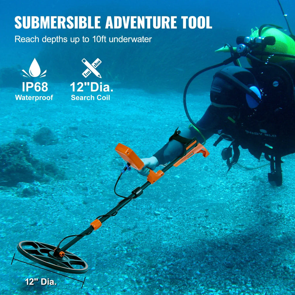 SucceBuy Rechargeable Metal Detector With LCD And IP68 Waterproof Coil