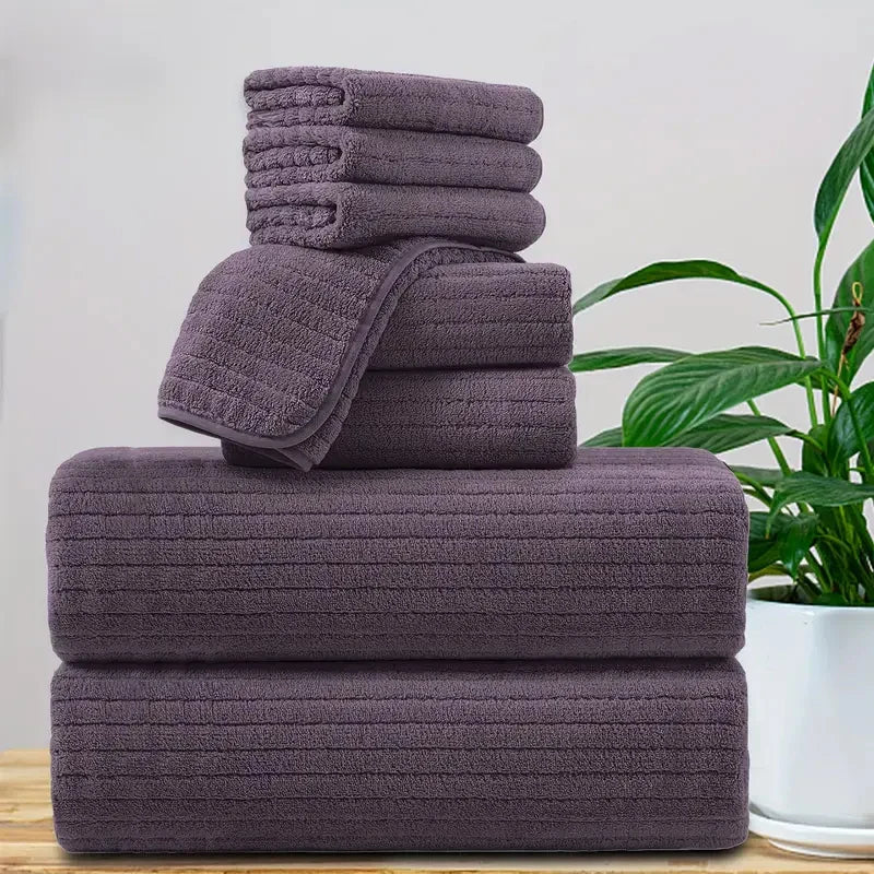 Bath Towel Set 8 Piece Absorbent Quick Dry Towels Daily