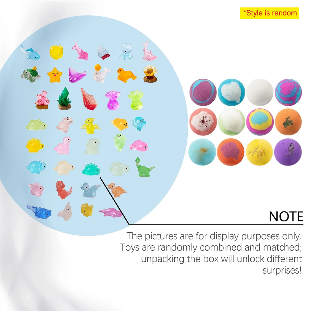 12pcs Bath Bombs Set with Surprise Toys Inside Natural Organic Bubble Bath Fizzies Balls Gift for Holiday Gift Set