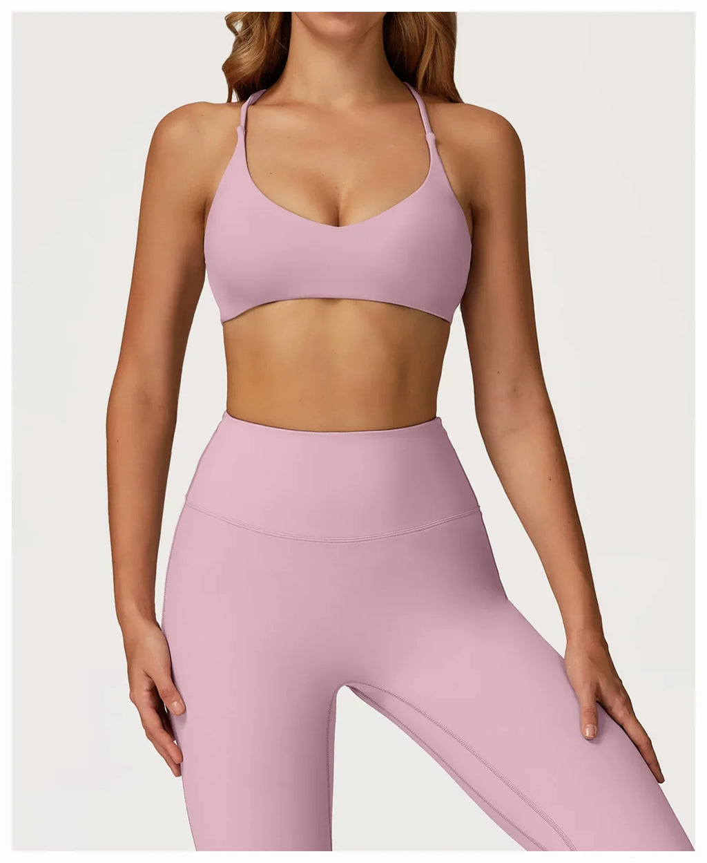 Summer U-Shaped Multi-Strap Cross Back Women Pilates Fitness Sports Bra Top Gym Yoga Athletic Tight Workout Jog With Chest Pad