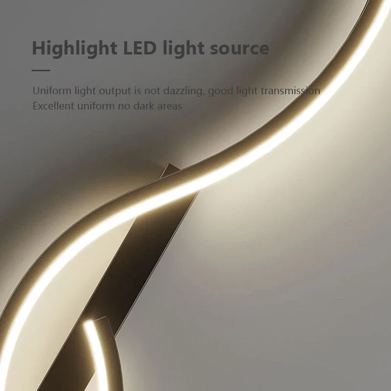 Modern LED Wall Lamp Minimalist Led Light Bedroom Bedside Long Strip Wall Sconces Living Room Sofa Home Indoor Lighting Fixture