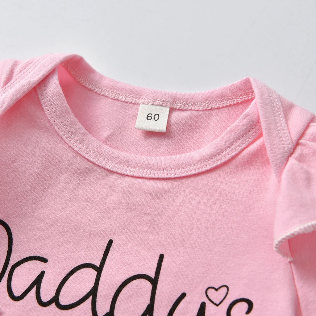 Baby Girl Clothes Long Sleeve Ruffle "Daddy's Little Girl" Tops+Camouflage Bow Pants+Headband Newborn Infant Girls Outfits Set