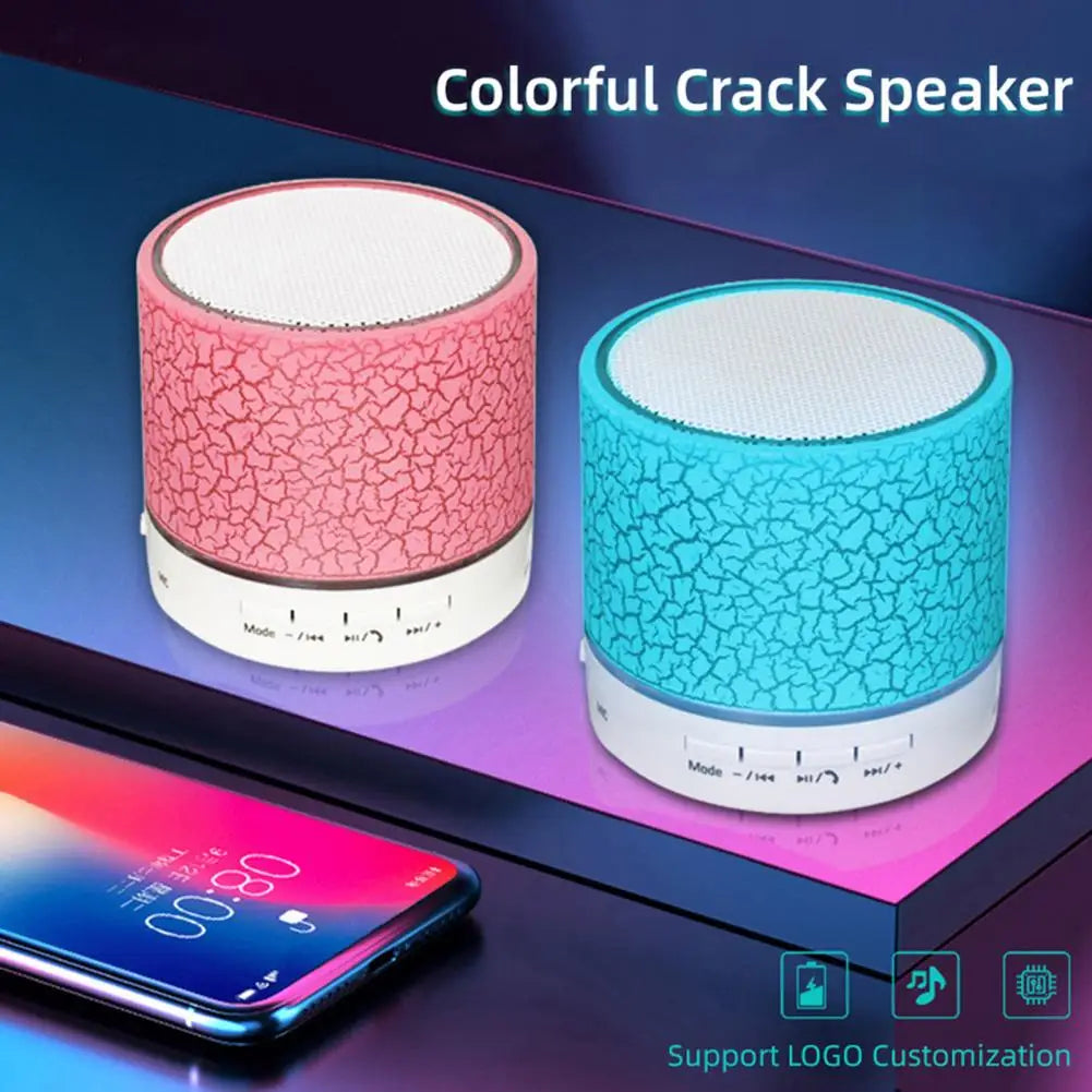 Bluetooth Bass Speaker LED Light Bluetooth Speaker Plastic Long Standby Time  Colorful Bass Bluetooth Speaker