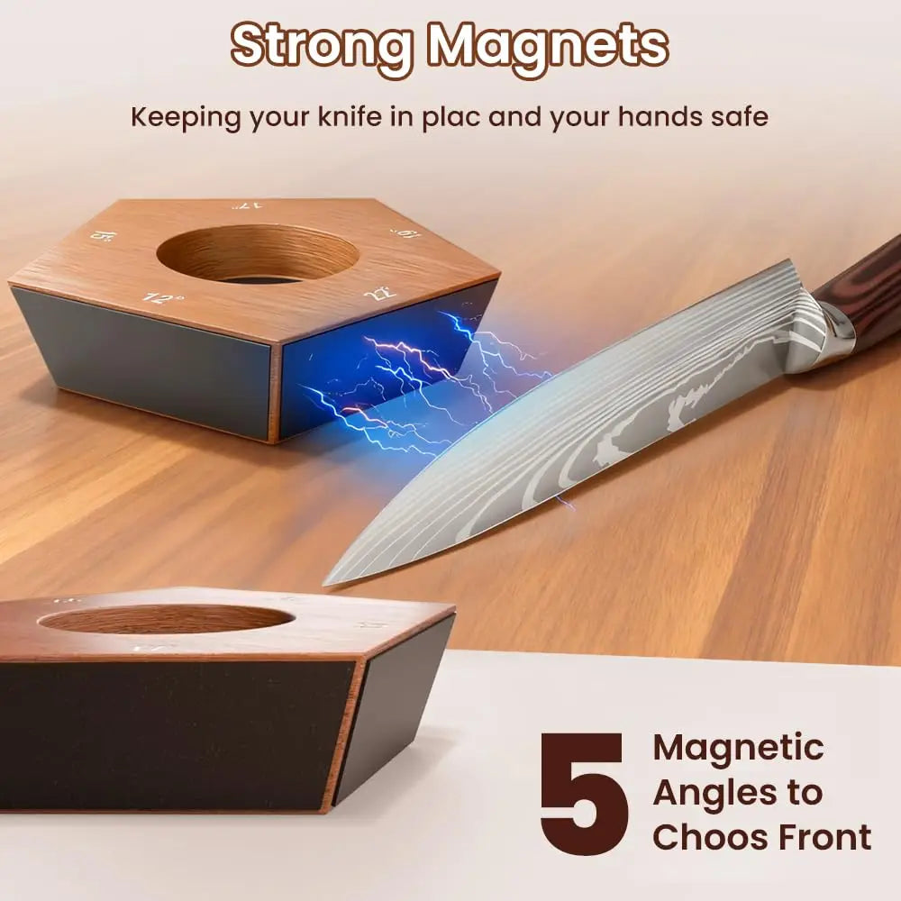 Roller Knife Sharpener Set With Magnetic Angle Guide Diamond Stones