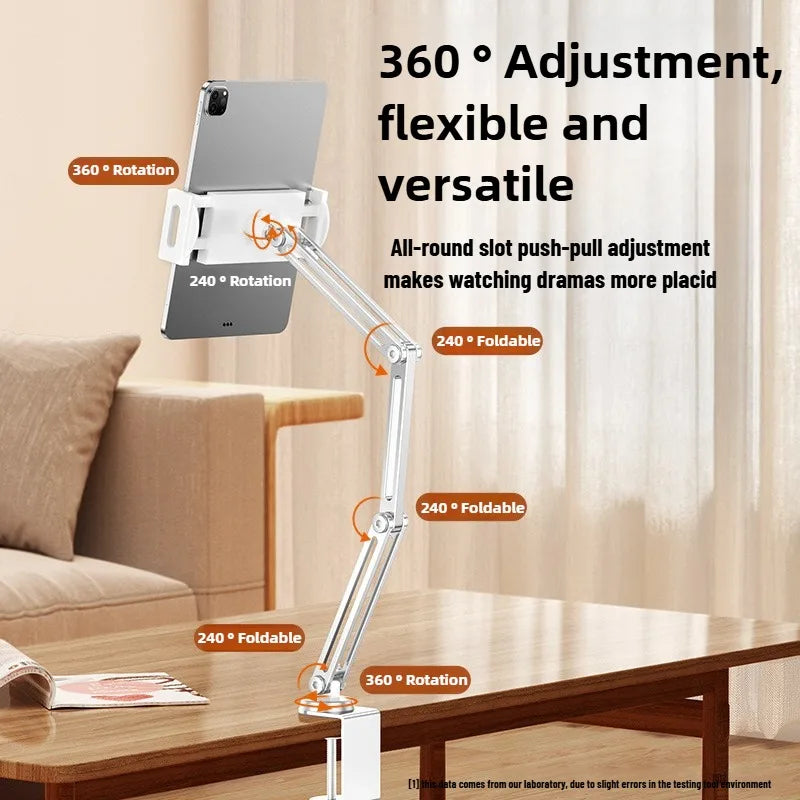 Magnetic Tablet Stand Holder for Desk, Adjustable Tablet Stand with Clamp Mount, 360° Rotation Aluminum Tablet Stand Compatible