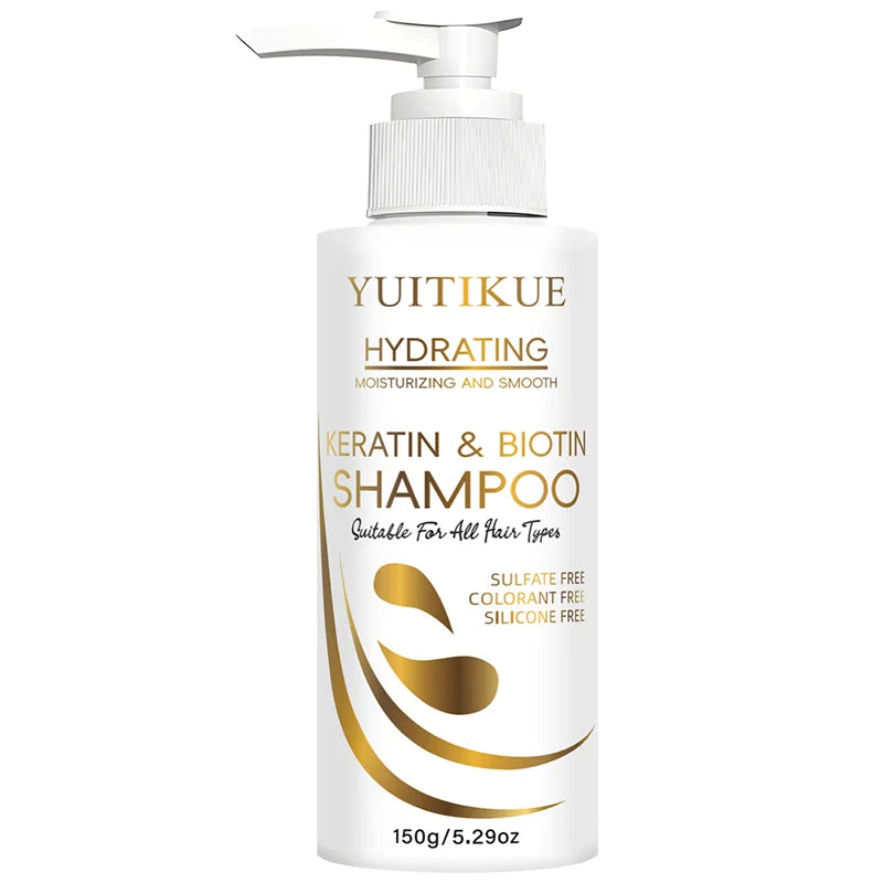YUITIKUE Keratin & Biotin Hydrating Shampoo | Natural Gentle Formula, Daily Hair Care 150g