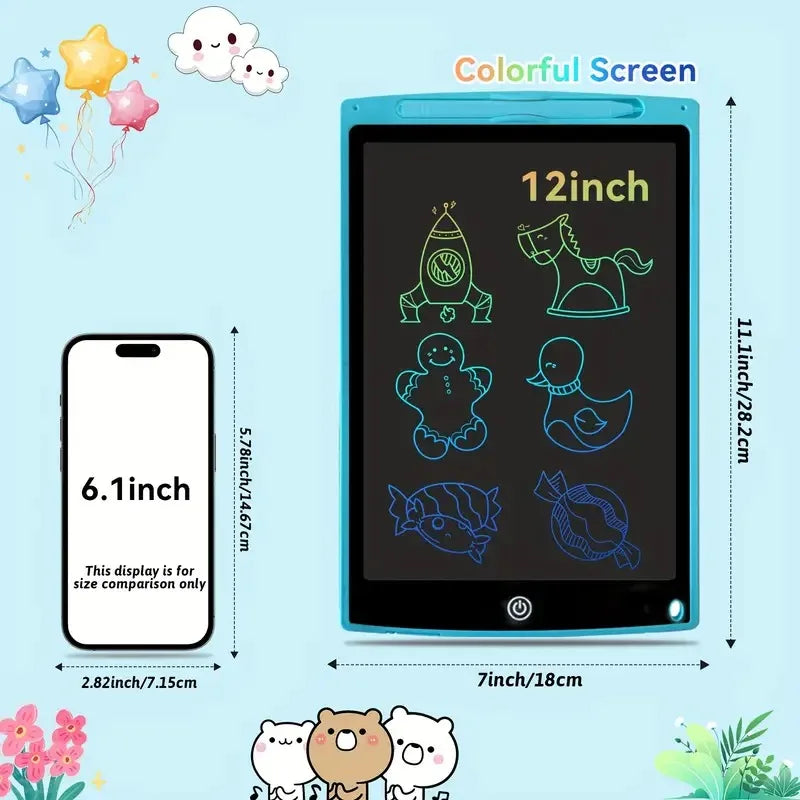 8. 5/12inch LCD Writing & Drawing Tablet with Stylus - Large Display, Reusable Doodle Pad, Educational Toy for Youngsters