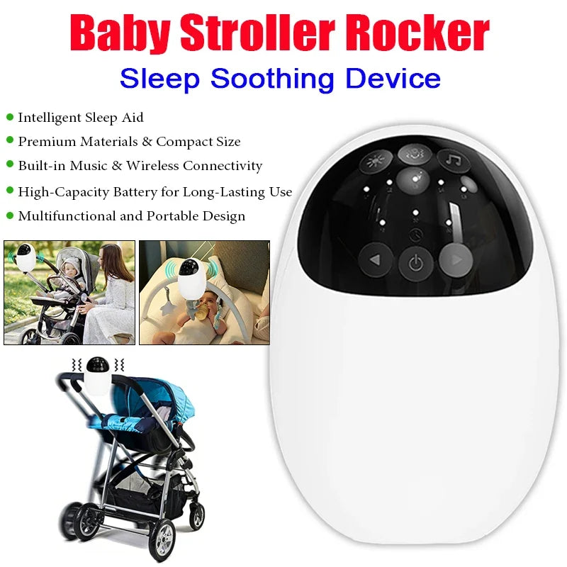 Baby Stroller Rocker Sleep Soothing Device with Night Light Multi-functional Bluetooth Sleep Aid Vibrating With Soothing Music