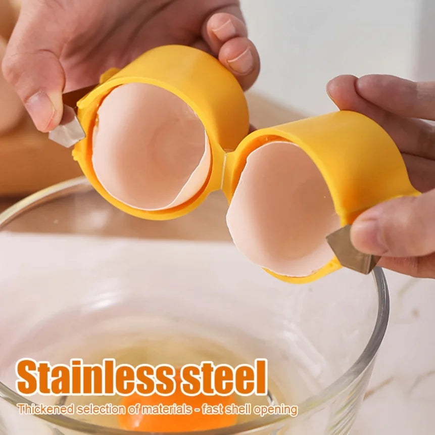 3pcs/1pc Stainless Steel Eggshell Separator - Quick Peel & Yolk Splitter, Durable Kitchen Baking Essential with Easy-Grip