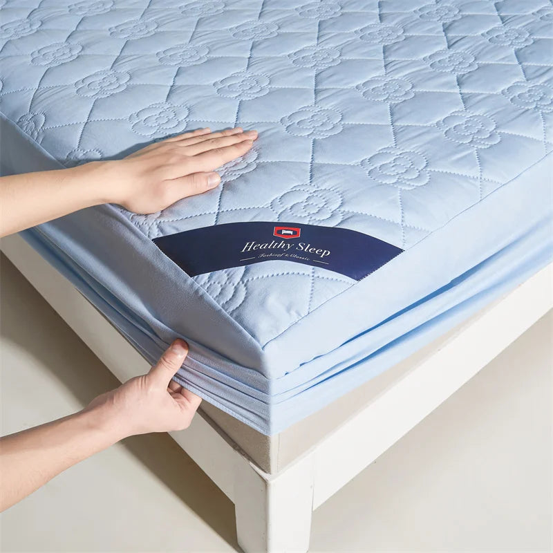 Waterproof Breathable Quilted Fitted Sheet Deep Pocket Mattress Cover Soft Microfiber Elastic Anti-slip Twin Full Queen King Bed
