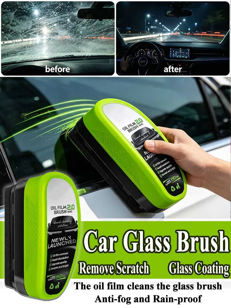Car Oil Film Remover Sponge Brush - Auto Glass & Windshield Window Oil Stain Cleaner
