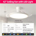 Modern Invisible LED Ceiling Fan Lights DC motor Large Air Volume 4 folding blades Lamps for Living room Bedroom Dining room