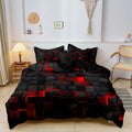 3pcs Luxurious Geometric Grid Plaid Print Soft Comfortable Duvet Cover Bedding Set Included 1*Duvet Cover & 2*Pillowcases
