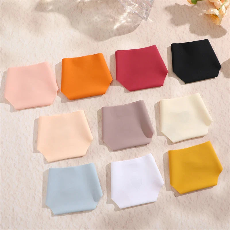 8PCS/Set Seamless Ice Silk Panties Women V-Waist Underwear Sexy Sports Briefs Panties Female Soft Ultra-thin Lingerie G-string