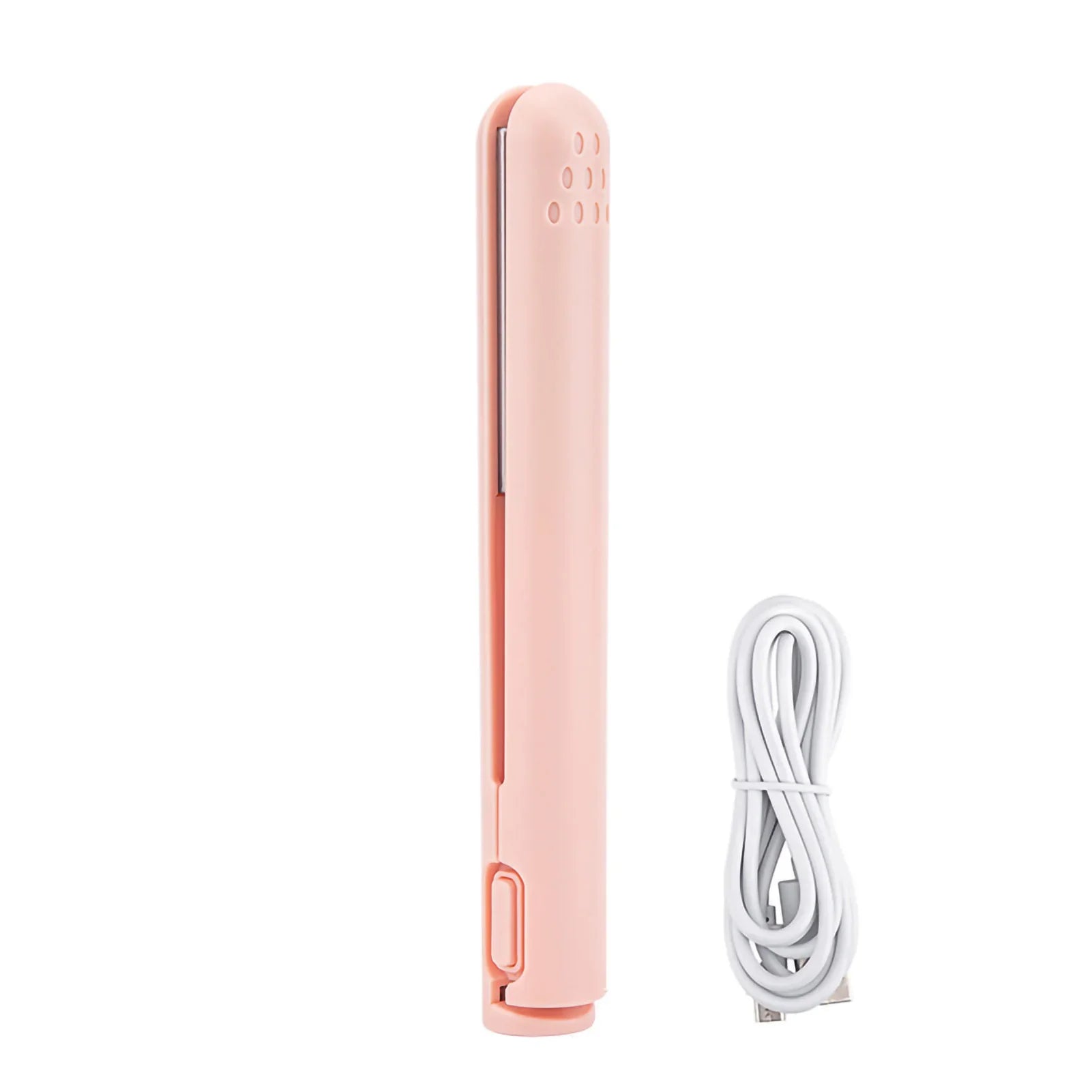 Heating Straightening Iron Mini 2 in 1 Hair Straightener USB Ceramics Heating Straightening Curling Flat Iron