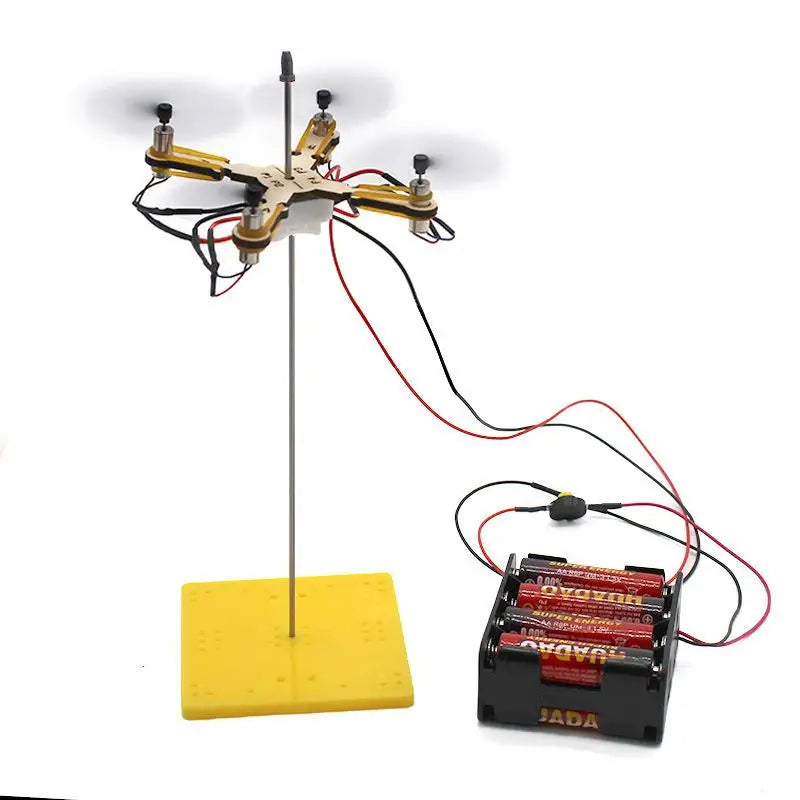 4-Leaf DIY Drone Model Set: Technology Physics Teaching Tool, Children's Science Toy, Helicopter Puzzle Game
