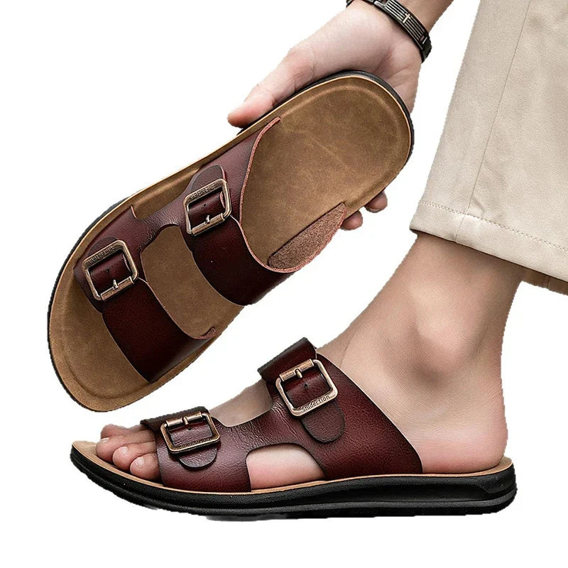 New Shoes Man Slippers Summer Luxury Slides Flat Designer Soft Fashion Beach Outdoor Slippers Casual Shoes Woman Big Size