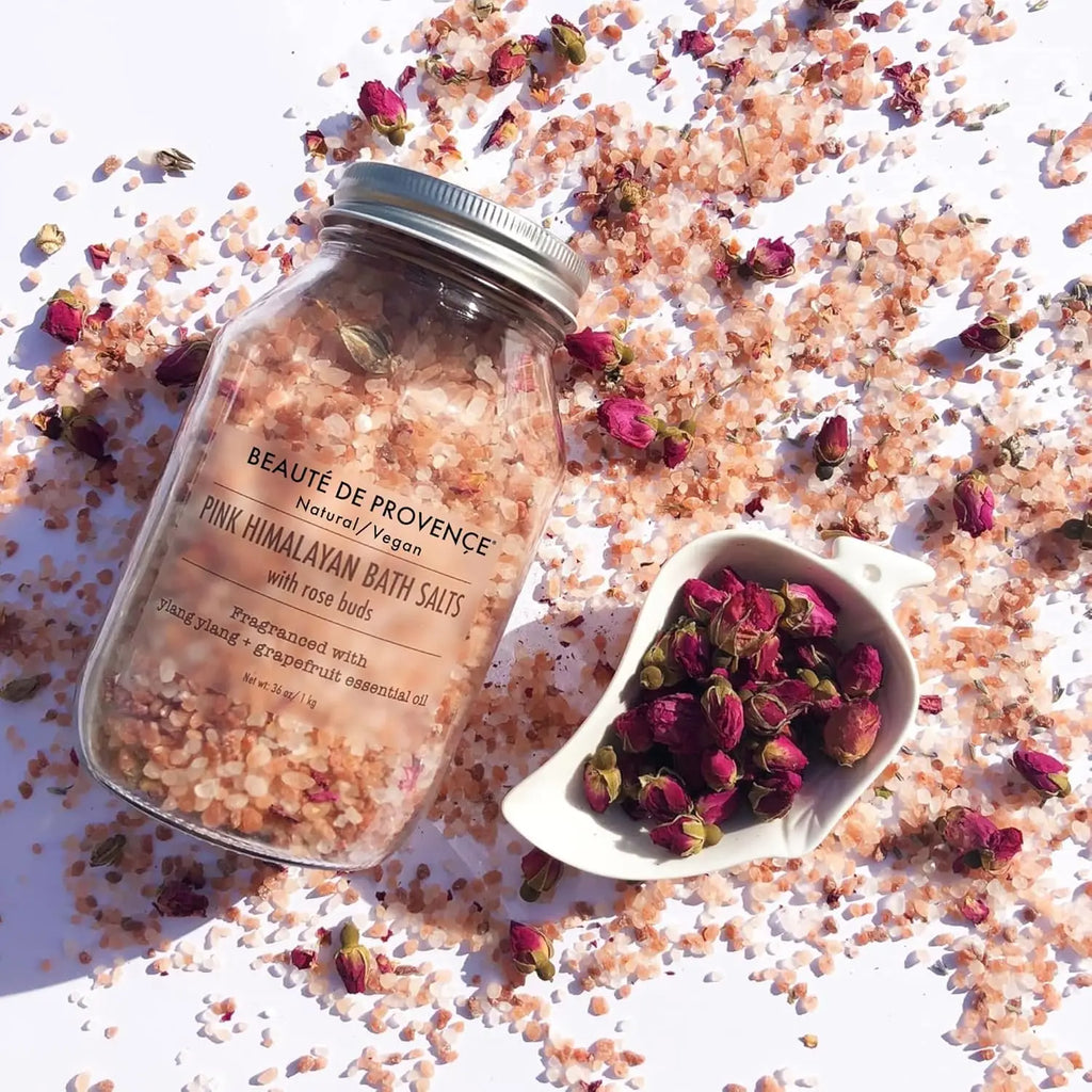 Pink Himalayan Bath Salt with Rose Petals - 100% Natural Aromatherapy, Ylang Grapefruit Essential Oil - Cruelty-Free, Revitalize
