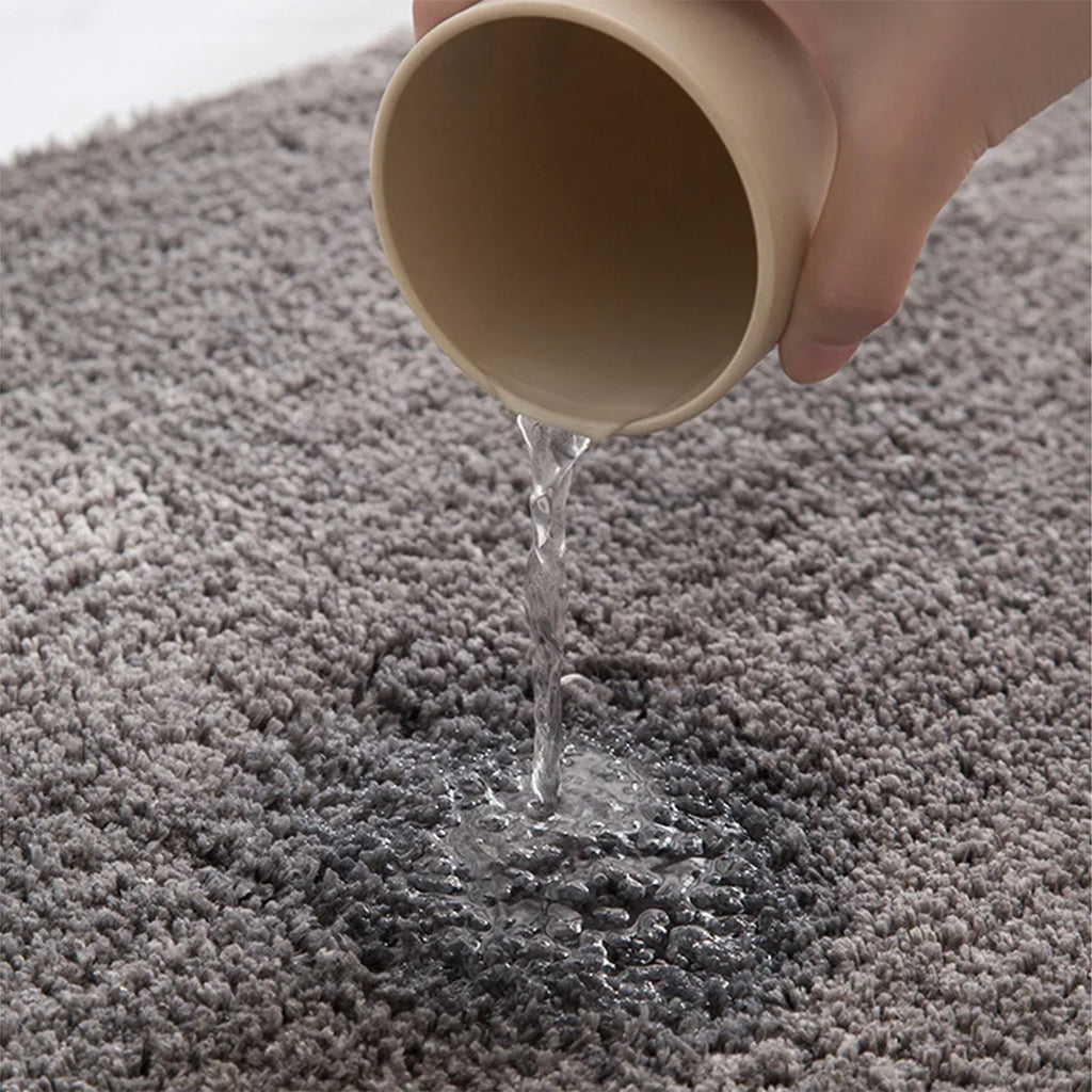 Thickened solid color bathroom non-slip floor mat shower room door absorbent foot mat square long hair toilet mat