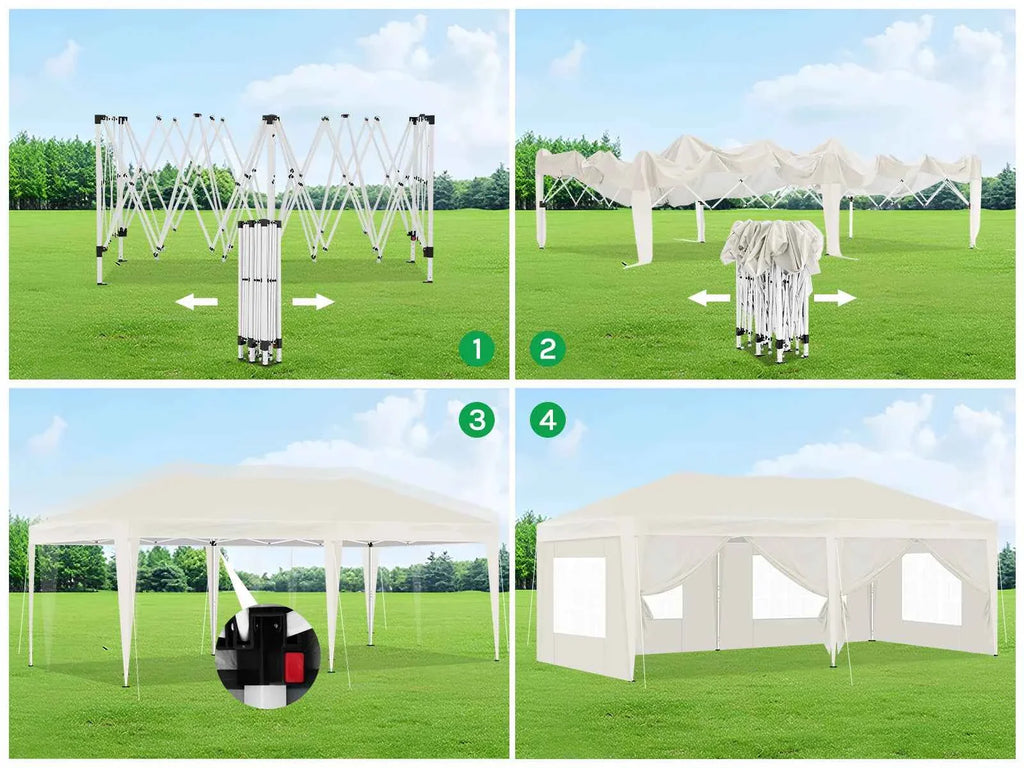 Pop Up Folding Gazebo Garden Gazebo Marquee Pergola Waterproof Windproof UV Protection party tent for Garden Camping Beach BBQ
