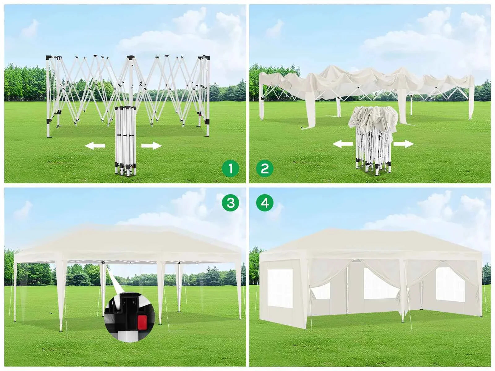Pop Up Folding Gazebo Garden Gazebo Marquee Pergola Waterproof Windproof UV Protection party tent for Garden Camping Beach BBQ