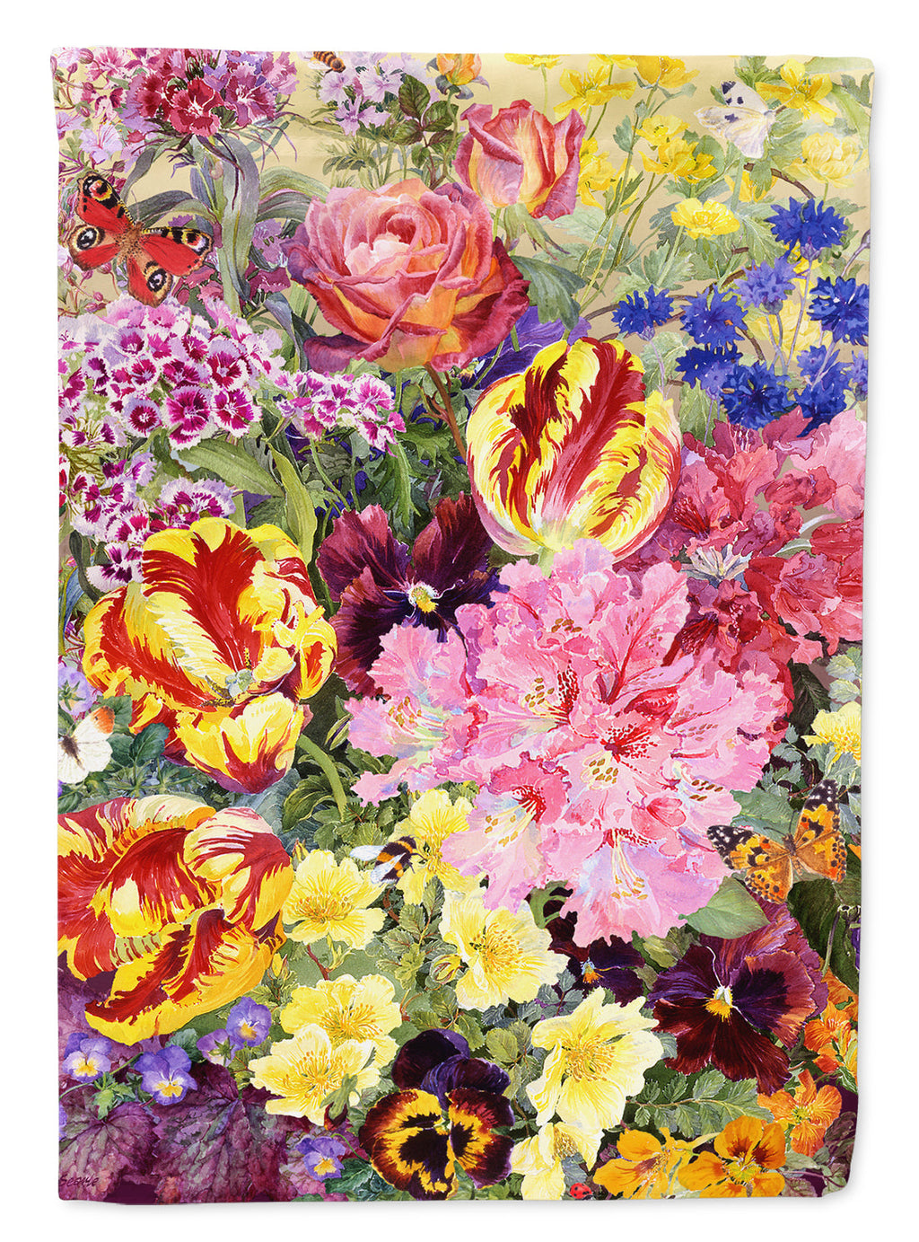 Summer Floral by Anne Searle Garden Flag Mailbox Decorative Yard Banner Outside Patio Artwork for Flower Beds, Garden Size, Multicolor
