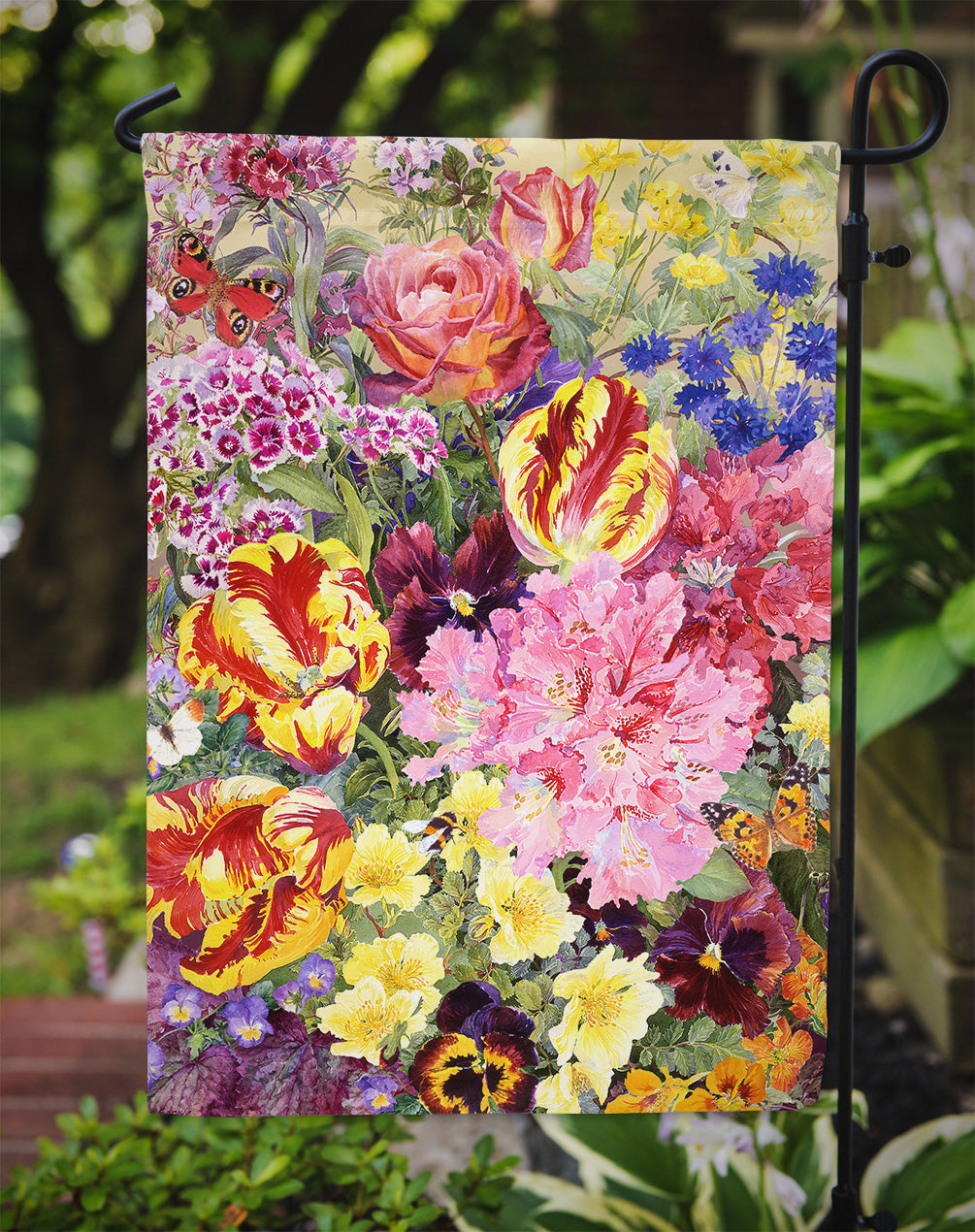 Summer Floral by Anne Searle Garden Flag Mailbox Decorative Yard Banner Outside Patio Artwork for Flower Beds, Garden Size, Multicolor