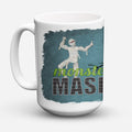 Monster Mash with Mummy Halloween Ceramic Coffee Mug 15 oz Decorative Large C Handle Mug Cup for Tea, Cocoa Hot Chocolate