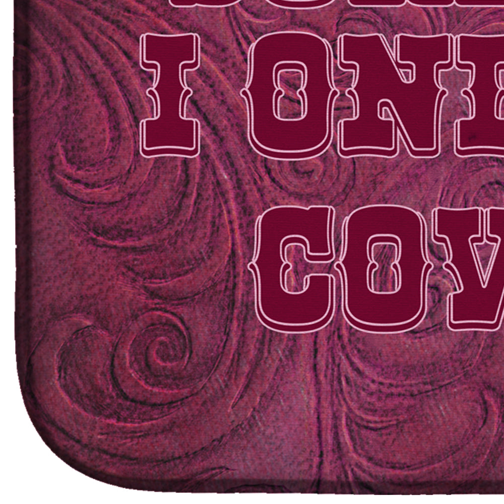 Sorry Boys I only date cowboys in pink Dish Drying Mat Absorbent Dish Drying Mat Pad for Kitchen Counter Dish Drainer Mat for Countertop, 14 x 21", Multicolor