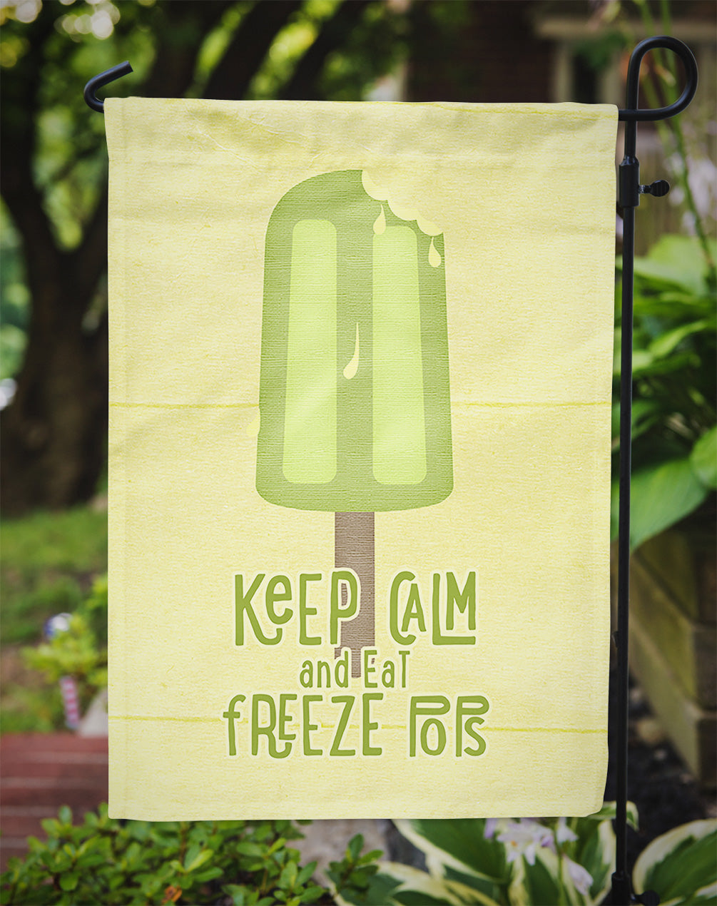 Keep Calm and Eat Freeze Pops Popsicle Garden Flag Mailbox Decorative Yard Banner Outside Patio Artwork for Flower Beds, Garden Size, Multicolor