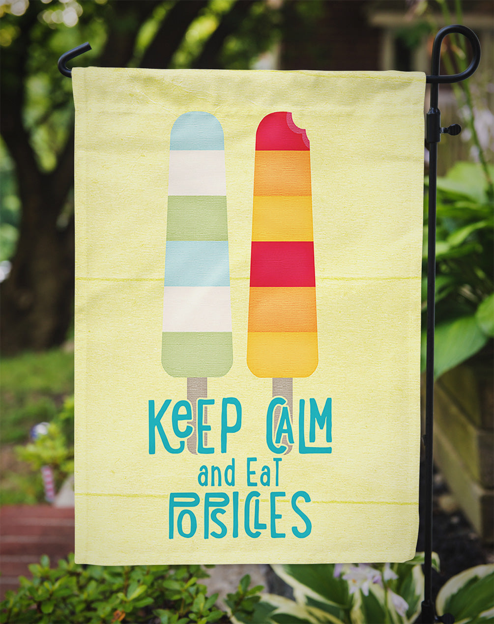 Keep calm and eat popsicles Garden Flag Mailbox Decorative Yard Banner Outside Patio Artwork for Flower Beds, Garden Size, Multicolor