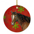 Horse Red Snowflakes Holiday Christmas  Ceramic Ornament Christmas Tree Hanging Decorations for Home Christmas Holiday, Party, Gift, 3 in, Multicolor