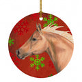 Horse Red Snowflakes Holiday Christmas  Ceramic Ornament Christmas Tree Hanging Decorations for Home Christmas Holiday, Party, Gift, 3 in, Multicolor