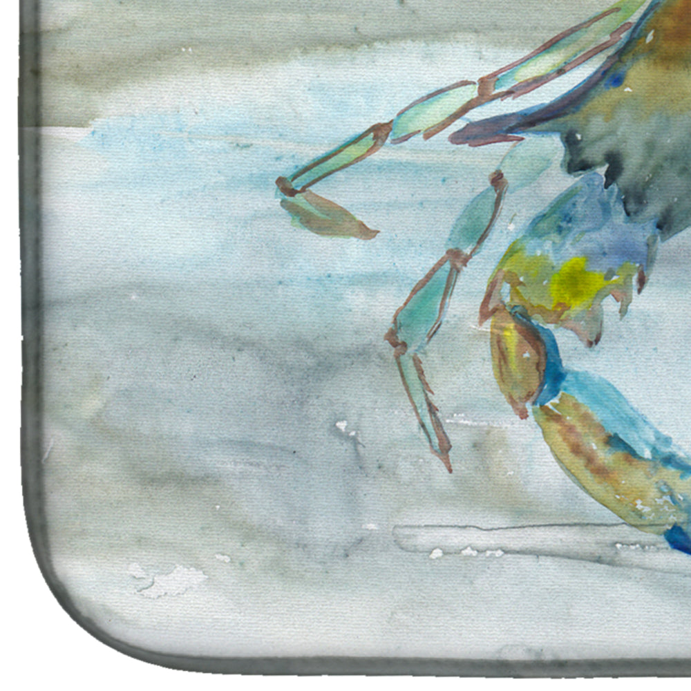 Blue Crab #2 Watercolor Dish Drying Mat Absorbent Dish Drying Mat Pad for Kitchen Counter Dish Drainer Mat for Countertop, 14 x 21", Multicolor