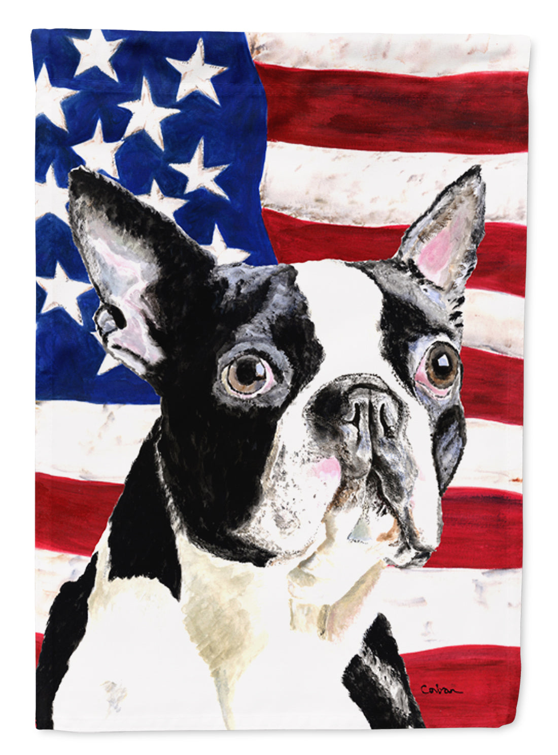 USA American Flag with Boston Terrier Garden Flag Mailbox Decorative Yard Banner Outside Patio Artwork for Flower Beds, Garden Size, Multicolor