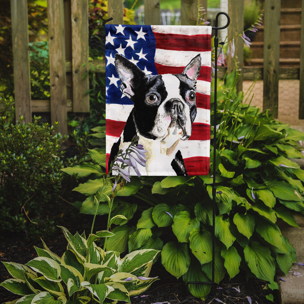 USA American Flag with Boston Terrier Garden Flag Mailbox Decorative Yard Banner Outside Patio Artwork for Flower Beds, Garden Size, Multicolor