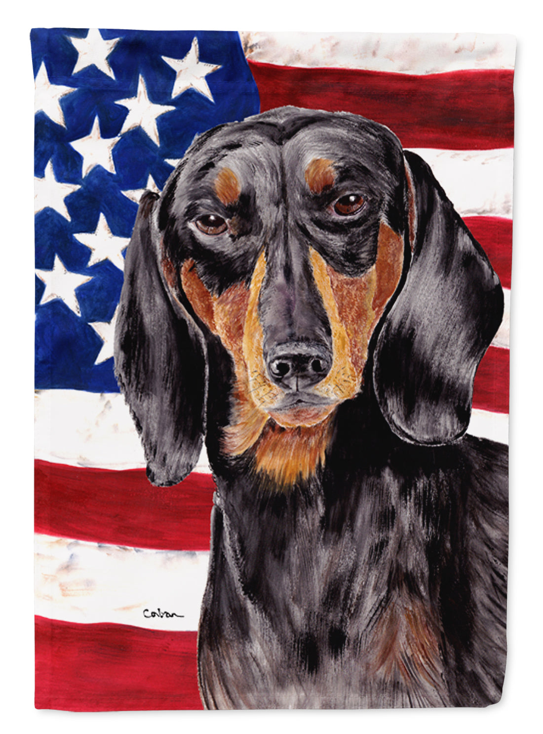 USA American Flag with Dachshund Garden Flag Mailbox Decorative Yard Banner Outside Patio Artwork for Flower Beds, Garden Size, Multicolor