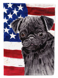 USA American Flag with Pug Garden Flag Mailbox Decorative Yard Banner Outside Patio Artwork for Flower Beds, Garden Size, Multicolor