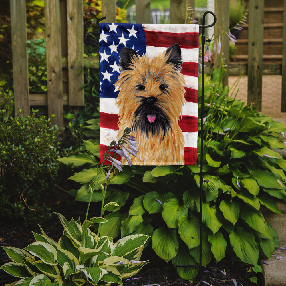 USA American Flag with Cairn Terrier Garden Flag Mailbox Decorative Yard Banner Outside Patio Artwork for Flower Beds, Garden Size, Multicolor