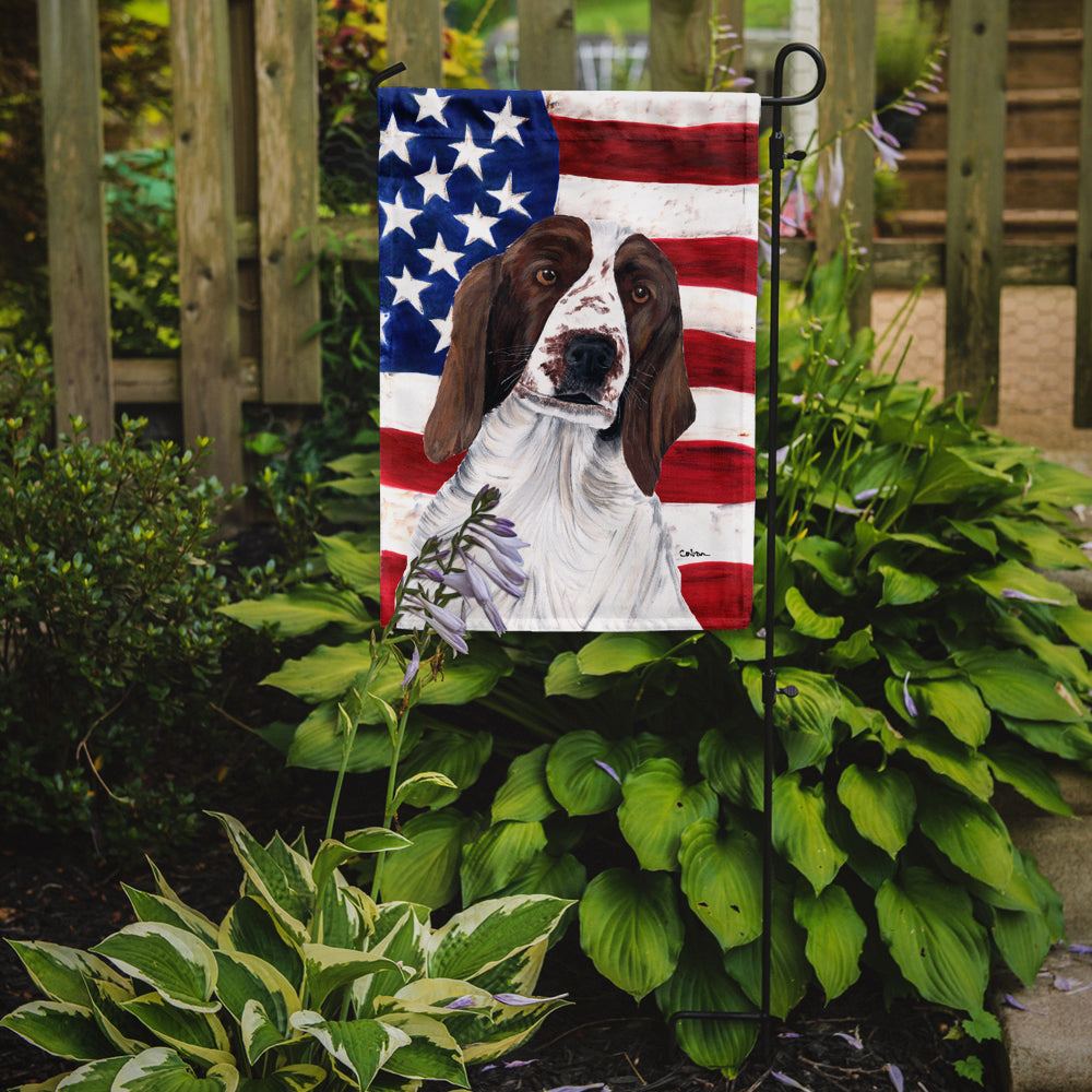 USA American Flag with Welsh Springer Spaniel Garden Flag Mailbox Decorative Yard Banner Outside Patio Artwork for Flower Beds, Garden Size, Multicolor
