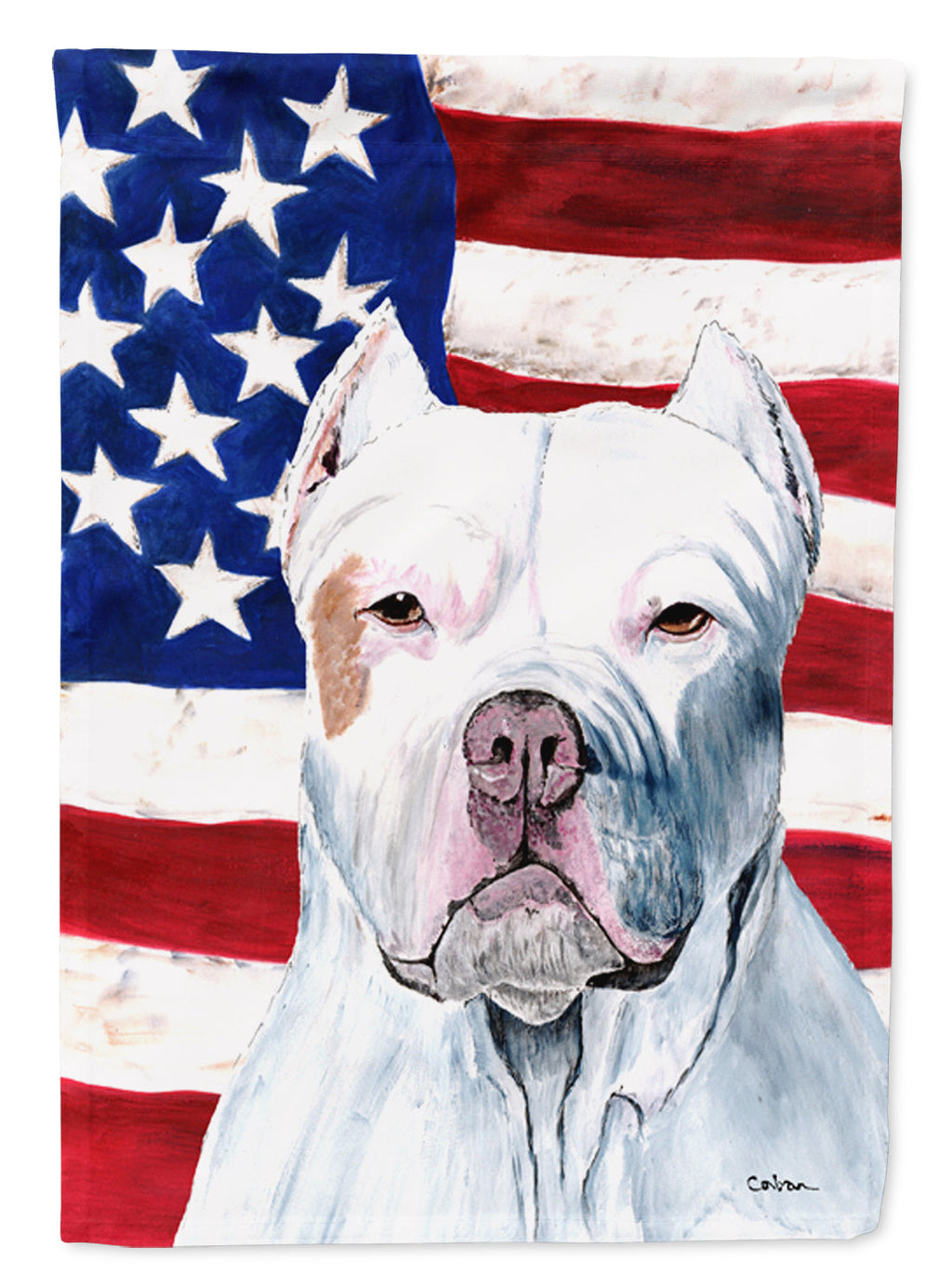 USA American Flag with Pit Bull Garden Flag Mailbox Decorative Yard Banner Outside Patio Artwork for Flower Beds, Garden Size, Multicolor