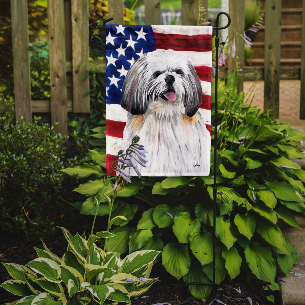 USA American Flag with Shih Tzu Garden Flag Mailbox Decorative Yard Banner Outside Patio Artwork for Flower Beds, Garden Size, Multicolor