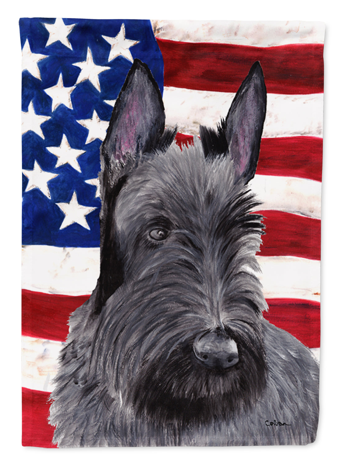 USA American Flag with Scottish Terrier Garden Flag Mailbox Decorative Yard Banner Outside Patio Artwork for Flower Beds, Garden Size, Multicolor