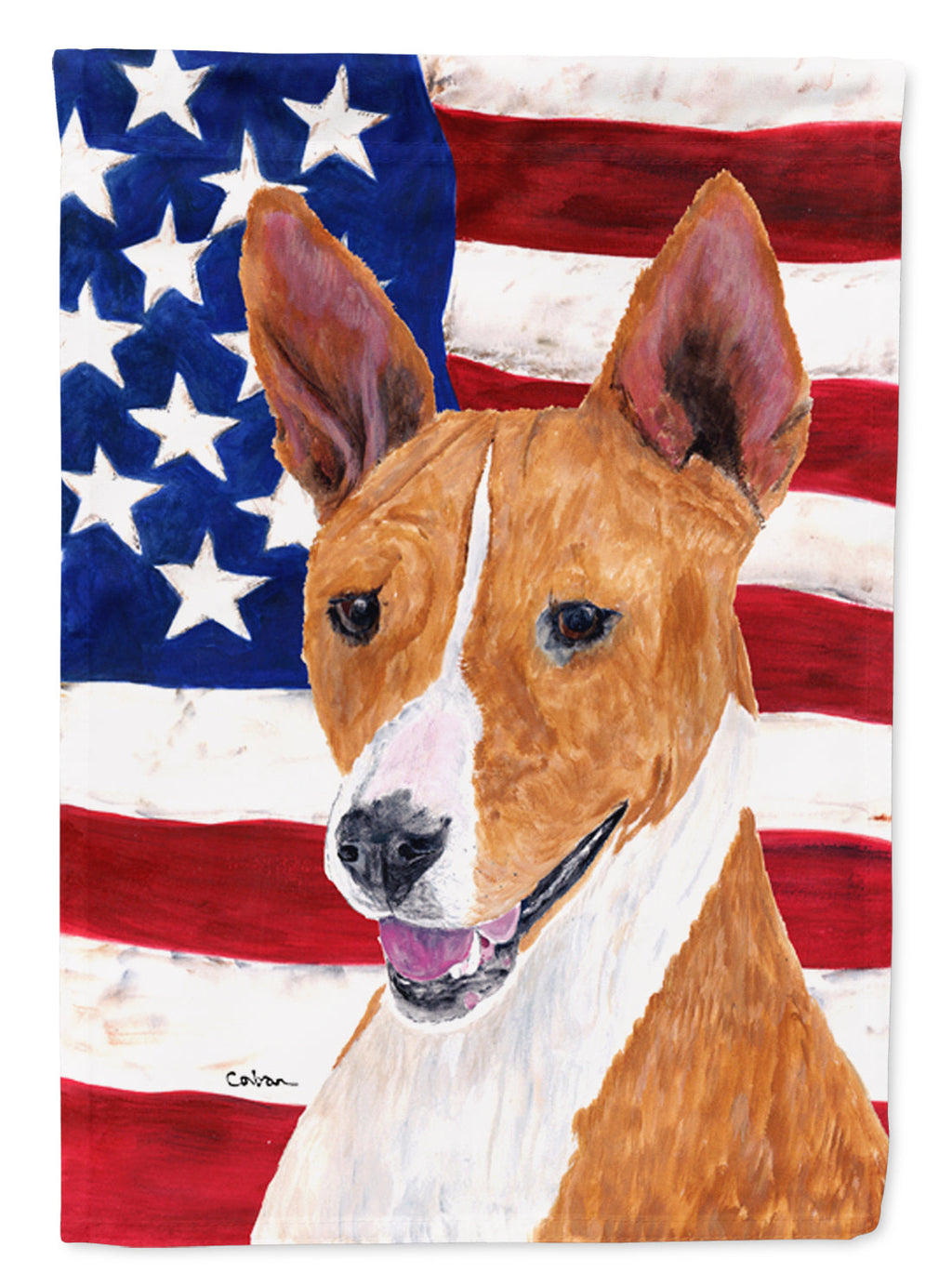 USA American Flag with Basenji Garden Flag Mailbox Decorative Yard Banner Outside Patio Artwork for Flower Beds, Garden Size, Multicolor