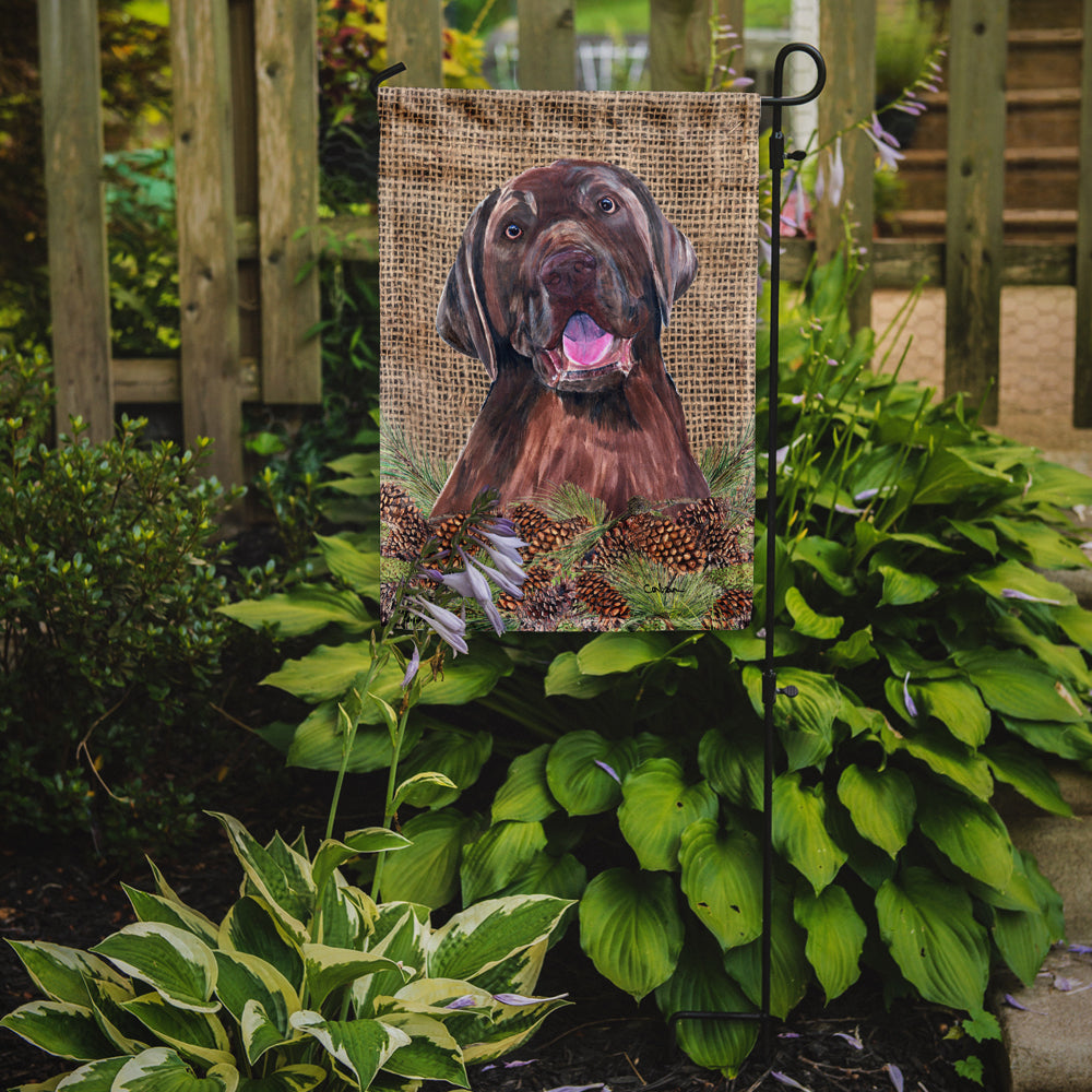 Labrador Faux Burlap and Pine cones Garden Flag Mailbox Decorative Yard Banner Outside Patio Artwork for Flower Beds, Garden Size, Multicolor