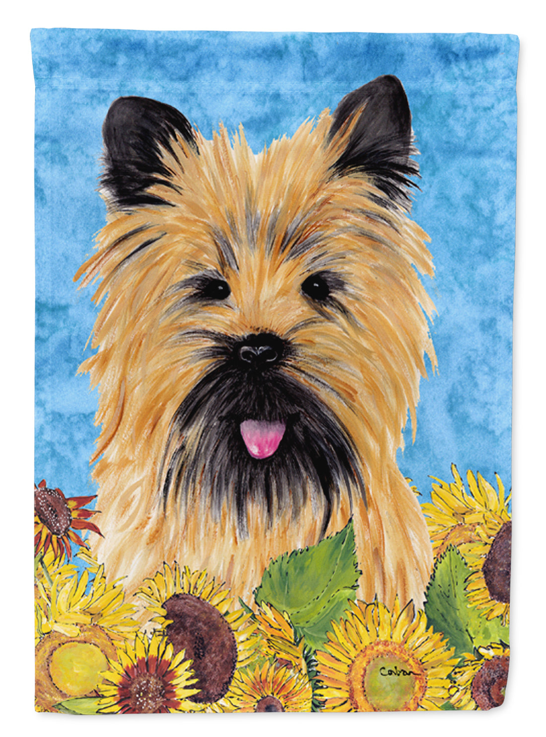 Cairn Terrier in Summer Flowers Garden Flag Mailbox Decorative Yard Banner Outside Patio Artwork for Flower Beds, Garden Size, Multicolor